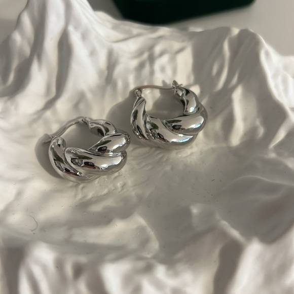 Bold Croissant Hoops Earrings - Picture 11 of 11